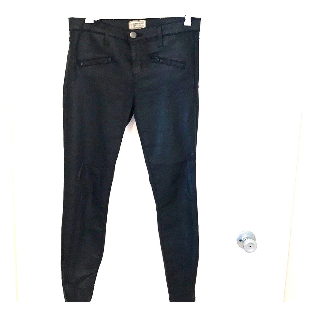 Black jeans, soft and shiny rocker style